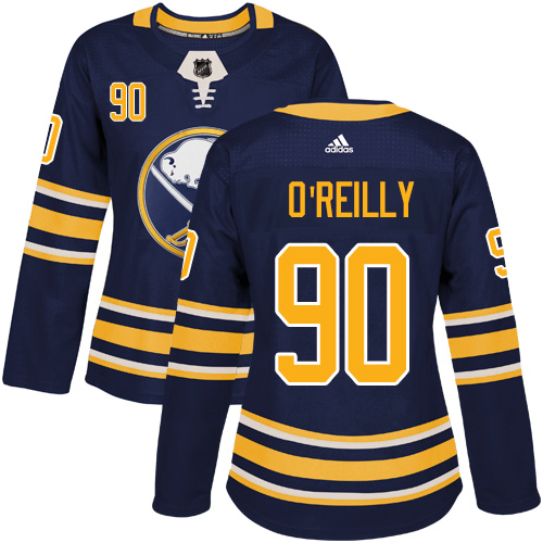 Adidas Buffalo Sabres #90 Ryan O Reilly Navy Blue Home Authentic Women Stitched NHL Jersey